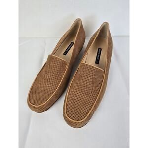 Bruno Magli Light Brown Leather Loafers Women’s Size 8 Perforated Slip On